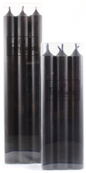 10" Black Dinner Candle | Six Pack