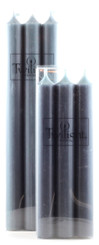 10" Charcoal Dinner Candle | Six Pack