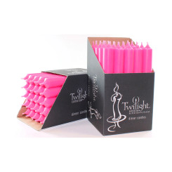 7" Neon Pink Dinner Candle | 25 Pack