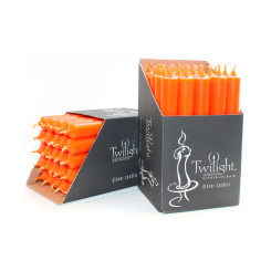 7" Neon Orange Dinner Candle | 25 Pack
