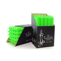 7" Neon Green Dinner Candle | 25 Pack