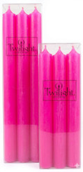 10" Neon Pink Dinner Candle | Six Pack