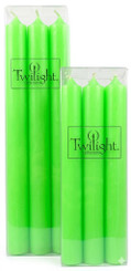 7" Neon Green Dinner Candle | Six Pack