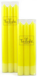 10" Neon Yellow Dinner Candle | Six Pack