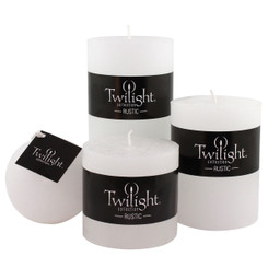 3" Rustic Ball Candle - White