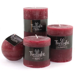 3" Rustic Ball Candle - Burgundy