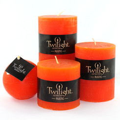 3" Rustic Ball Candle - Orange