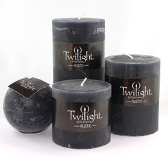 3" Rustic Ball Candle - Black