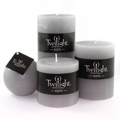 3" Rustic Ball Candle - Grey