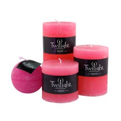3" Rustic Ball Candle - Fuchsia
