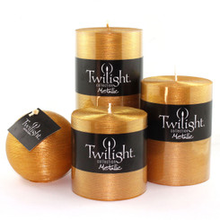 3" x 6" Silky Metallic Pillar - Gold