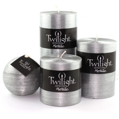 3" x 4" Silky Metallic Pillar - Silver