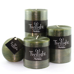 3" x 6" Silky Metallic Pillar - Rainforest