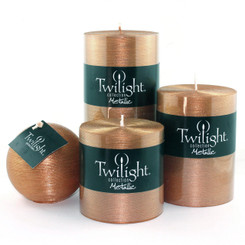 3" Silky Metallic Ball Candle - Copper
