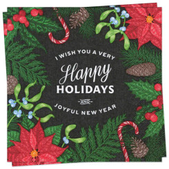  Happy Holidays Luncheon Napkin