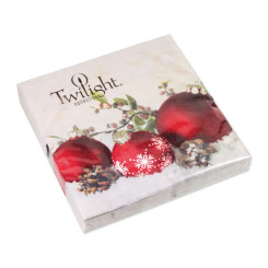 Red Baubles On Snow Luncheon Napkin