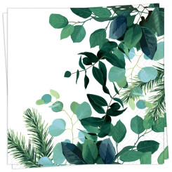 Green Leaves and Branches Luncheon Napkin