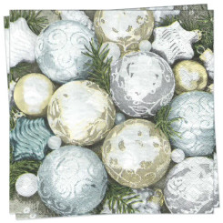 Silver Baubles Cocktail Napkin