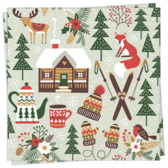 Winter Cabin Cocktail Napkin