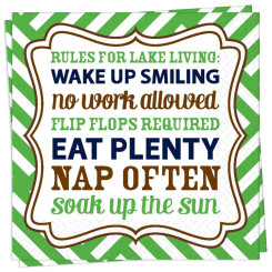 Lake Rules Cocktail Napkins