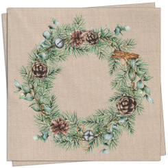 Wreath Cinnamon Luncheon Napkin