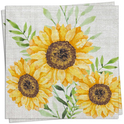 Embroidery Sunflowers Cocktail Napkin