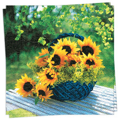 Basket of Sunflowers Luncheon Napkin
