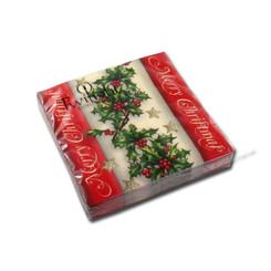 Holly Border Cocktail Napkin