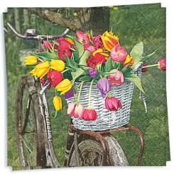 Tulip Basket Luncheon Napkin