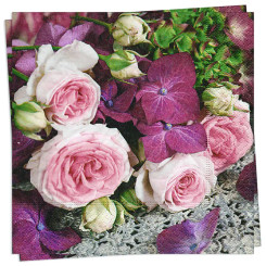 Hydrangea Meets Roses Luncheon Napkin