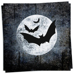 Moon and Bats Luncheon Napkin