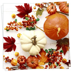 Pumpkin & Leaves Cocktail Napkin