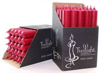 10" Cranberry Dinner Candle | 25 Pack