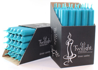 10" Turquoise Blue Dinner Candle | 25 Pack