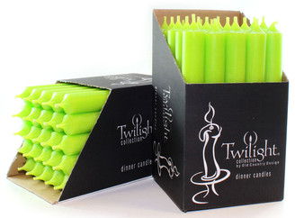 10" Lime Green Dinner Candle | 25 Pack