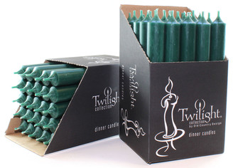 10" Rainforest Green Dinner Candle | 25 Pack