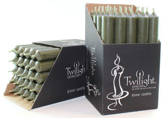 10" Pine Grove Green Dinner Candle | 25 Pack