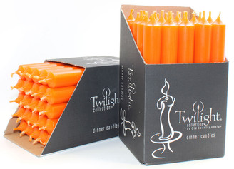 10" Orange Dinner Candle | 25 Pack