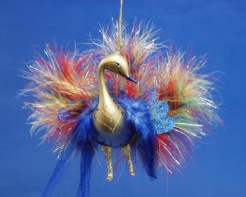 Rainbow Peacock Ornament