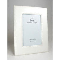 JWS Collections - White Leather Picture Frames (4x6)