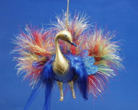 De Carlini Rainbow Peacock Ornament