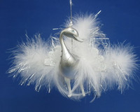 De Carlini White Peacock Ornament