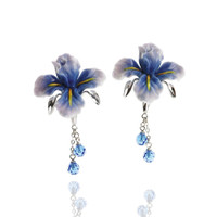 Franz - Blue Iris Earrings