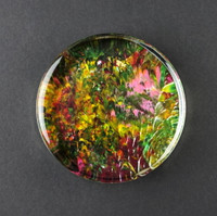 Large Round Paperweight - "Garden Party"