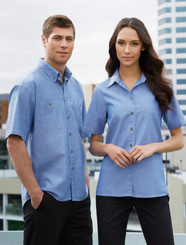 Wrinkle Free Ladies S/S Chambray Shirt