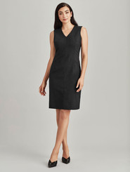 Woolblend Sleeveless V Neck Dress