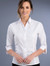 Ladies 3/4 Sleeve White Oxford Shirt