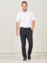 Mens Comfort Waist Flat Front Pant