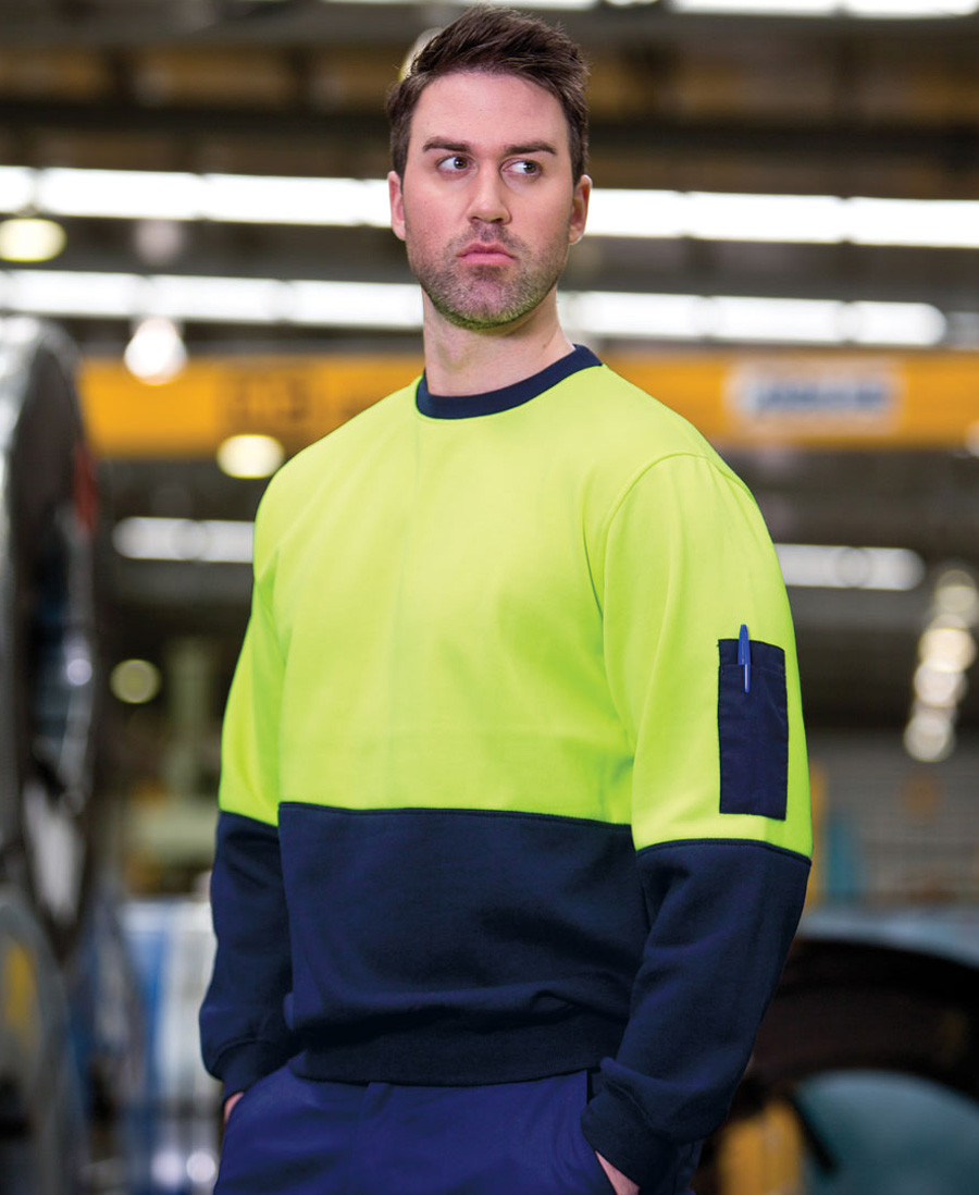 Fleecy Hi Vis Crew Neck Windcheater - Corporate Image