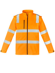 Hi Vis 2 in 1 X-Back Vic Rail Orange Soft Shell Jacket